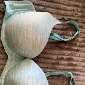Light blue bra from pink